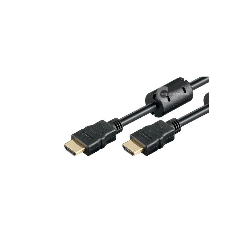 HDMI High-Speed Kabel mit Ferrite-Filter, beidseitig vergoldet 1m