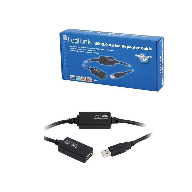 LogiLink Verlängerungskabel USB 2.0, 10m